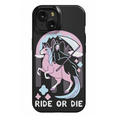Ride or Die - Grim Reaper and Unicorn Phone Case
